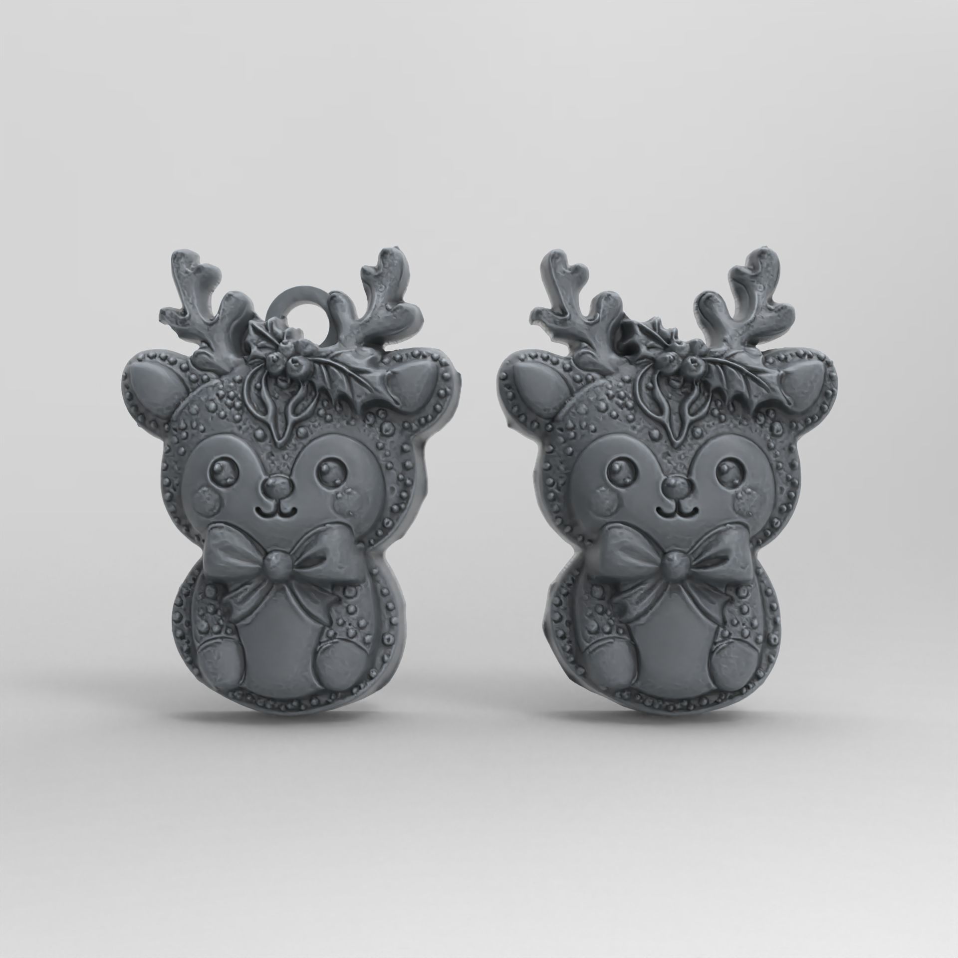 christmas cute deer ribbon bow decor  3D print model_2