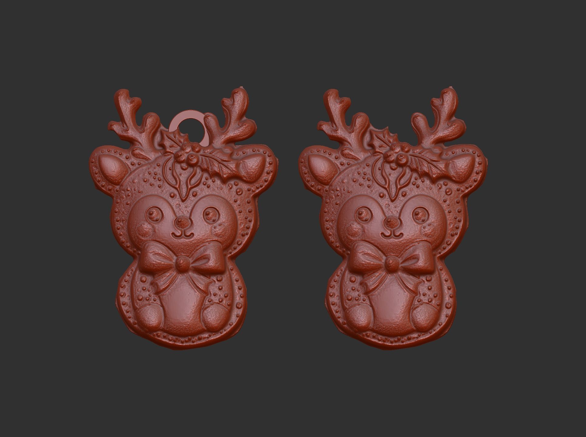 christmas cute deer ribbon bow decor  3D print model_4