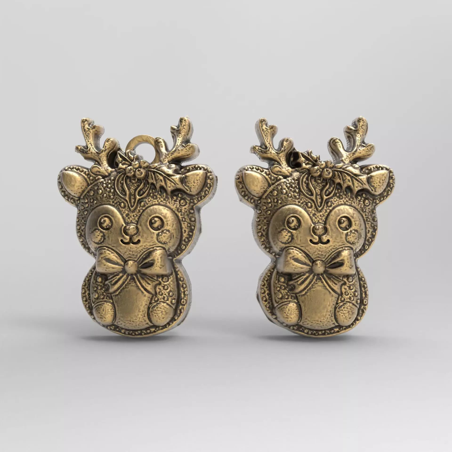 christmas cute deer ribbon bow decor  3D print model_0