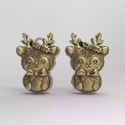 christmas cute deer ribbon bow decor  3D print model