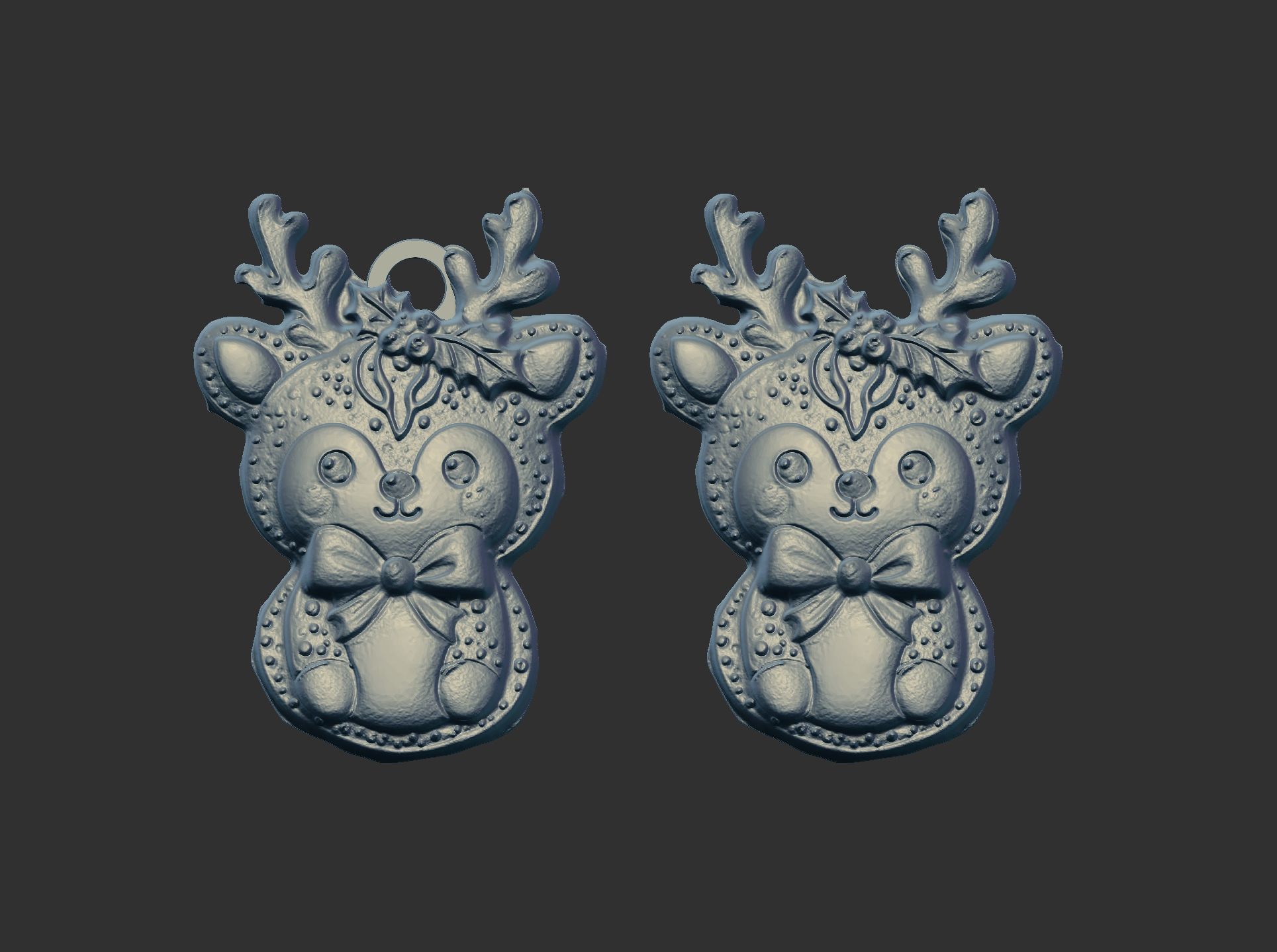 christmas cute deer ribbon bow decor  3D print model_3