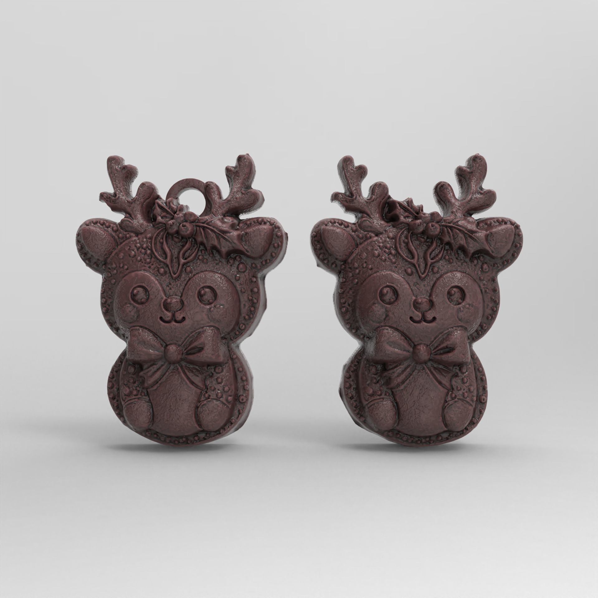 christmas cute deer ribbon bow decor  3D print model_1