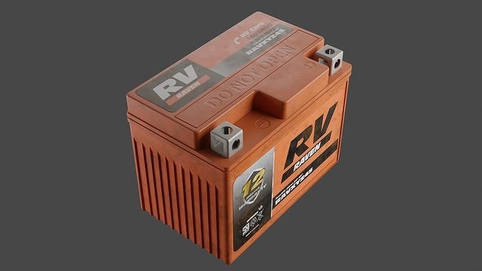 Motorcycle Battery Dust Low-poly 3D model 5