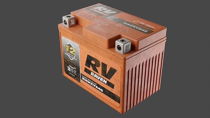 Motorcycle Battery Dust Low-poly 3D model 2