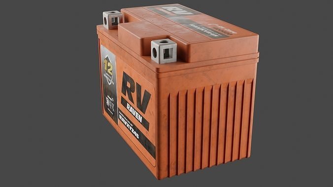 Motorcycle Battery Dust Low-poly 3D model 4