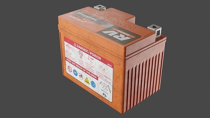 Motorcycle Battery Dust Low-poly 3D model 7