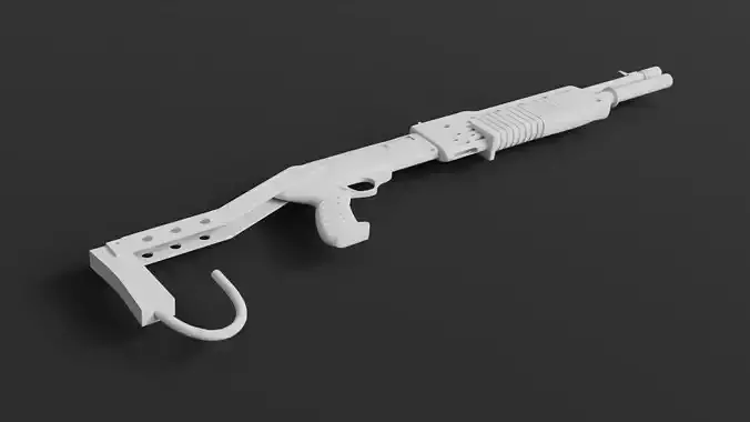 Low Poly Spas-12 Model With No Textures