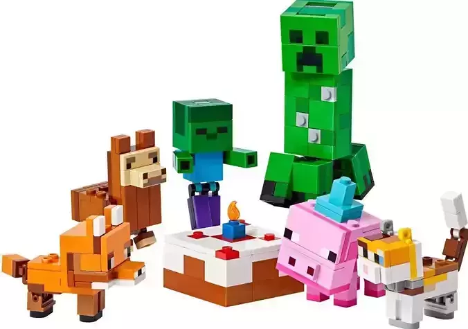 PixelBricks3D - Baby Pigs Birthday Celebration 3D print model