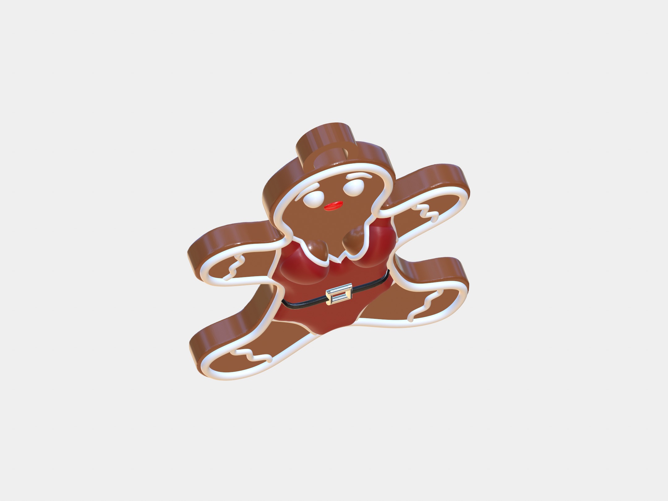 Festive Gingerbread Ornament 3D print model_2