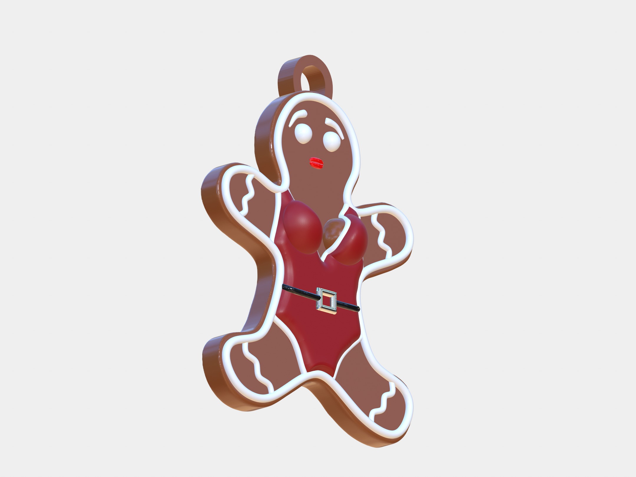 Festive Gingerbread Ornament 3D print model_3