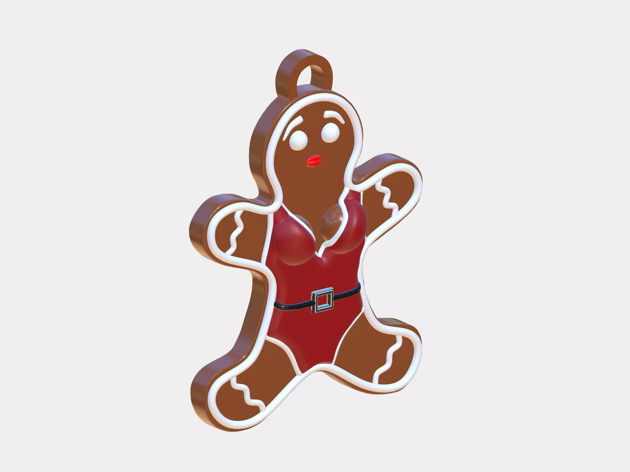 Festive Gingerbread Ornament 3D print model_0