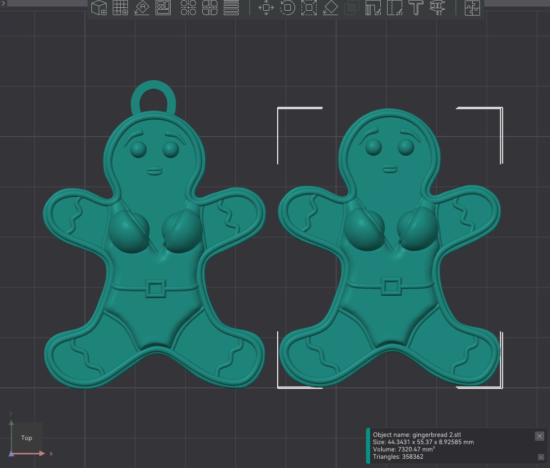 Festive Gingerbread Ornament 3D print model_1