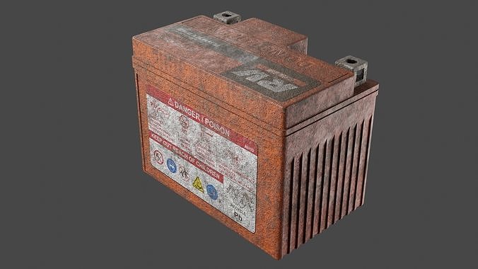 Motorcycle Battery Dirt Low-poly 3D model 7