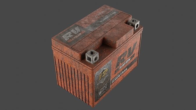 Motorcycle Battery Dirt Low-poly 3D model 5