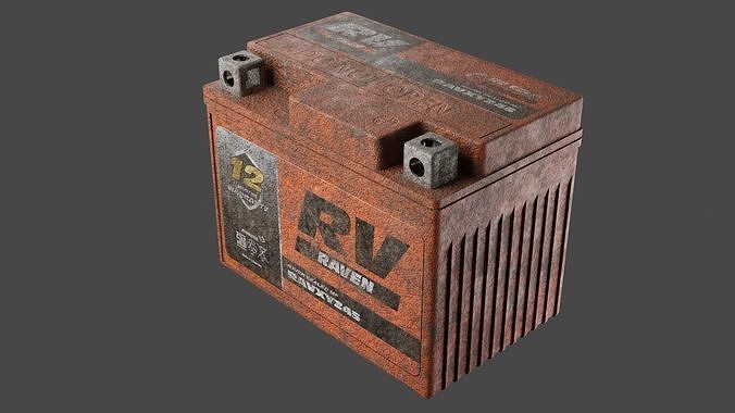 Motorcycle Battery Dirt Low-poly 3D model 2