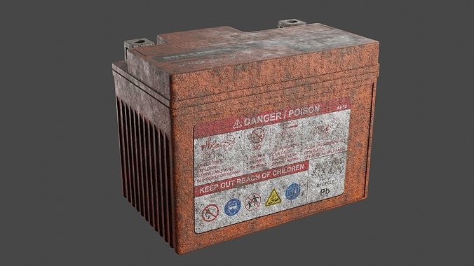 Motorcycle Battery Dirt Low-poly 3D model 6