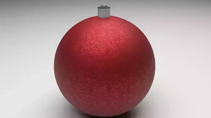 Large Red Glittered Christmas Ball
