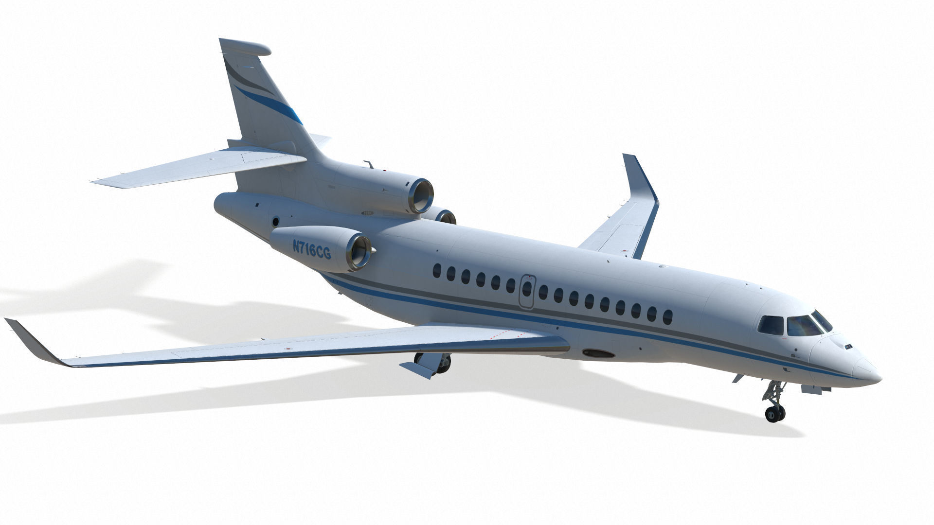 Dassault Falcon 8X Low-poly 3D model_5