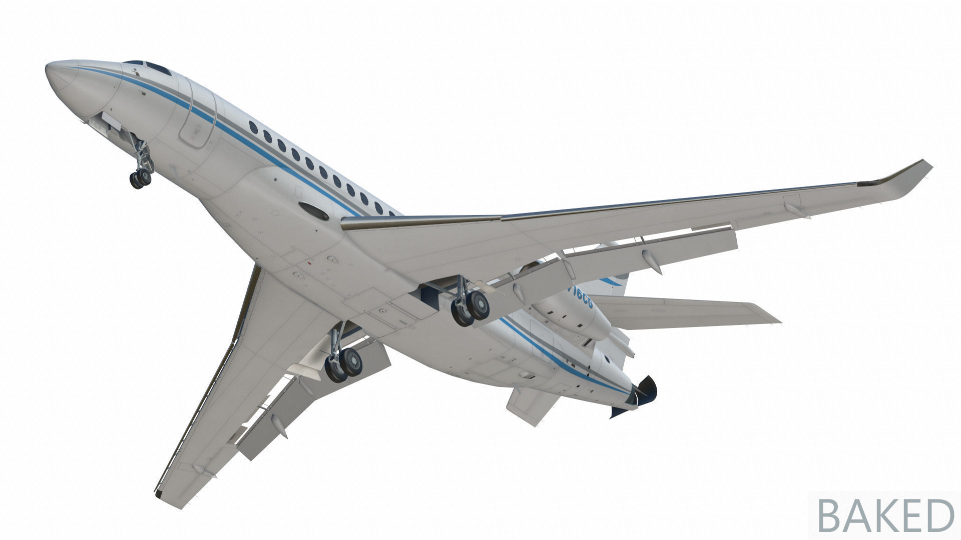 Dassault Falcon 8X Low-poly 3D model_25