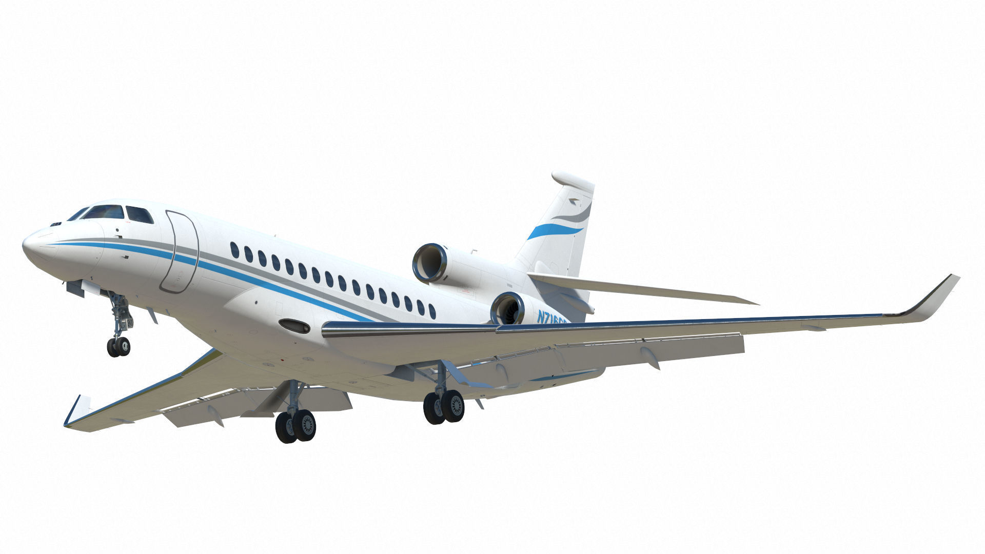 Dassault Falcon 8X Low-poly 3D model_3