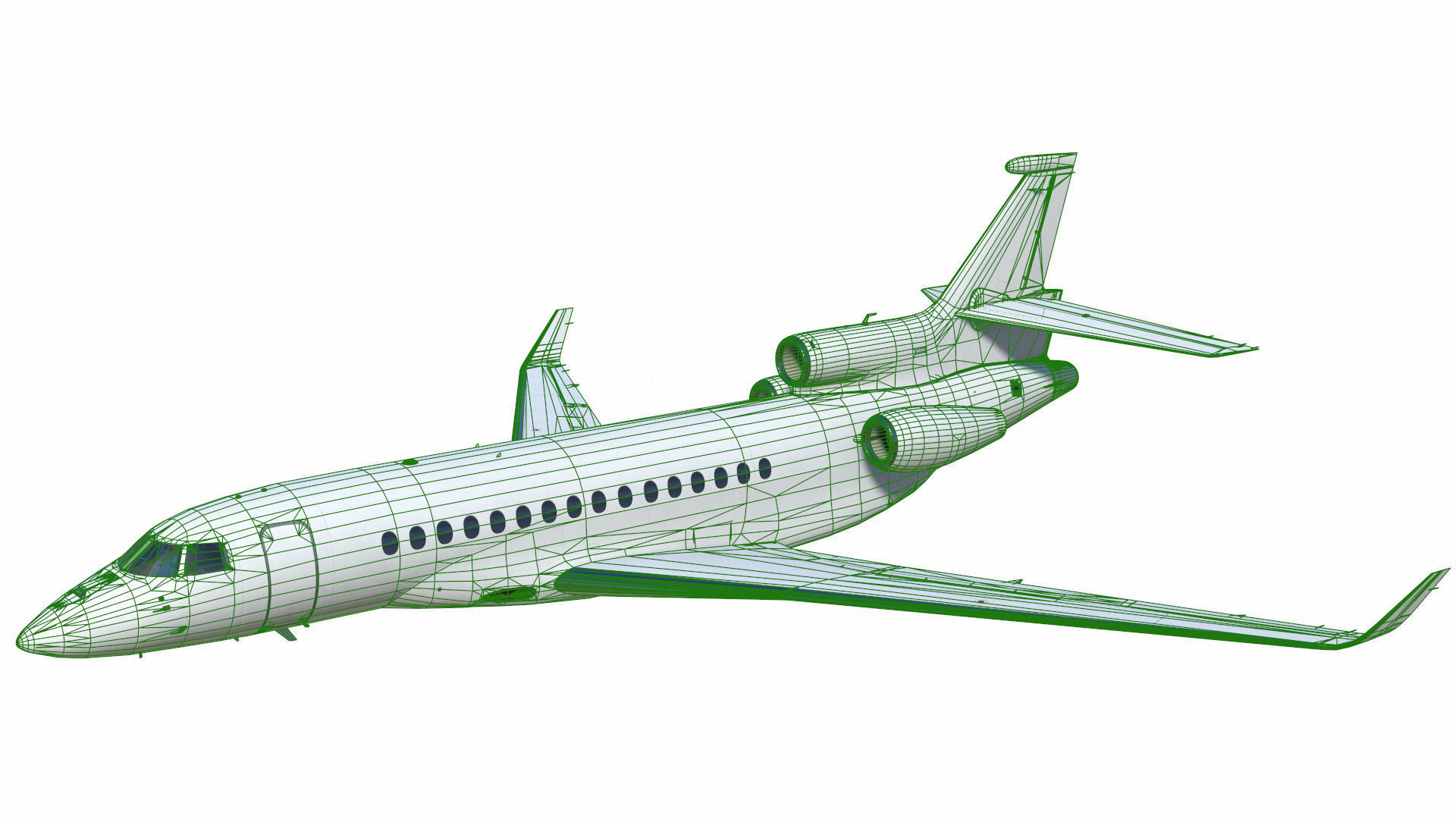 Dassault Falcon 8X Low-poly 3D model_21