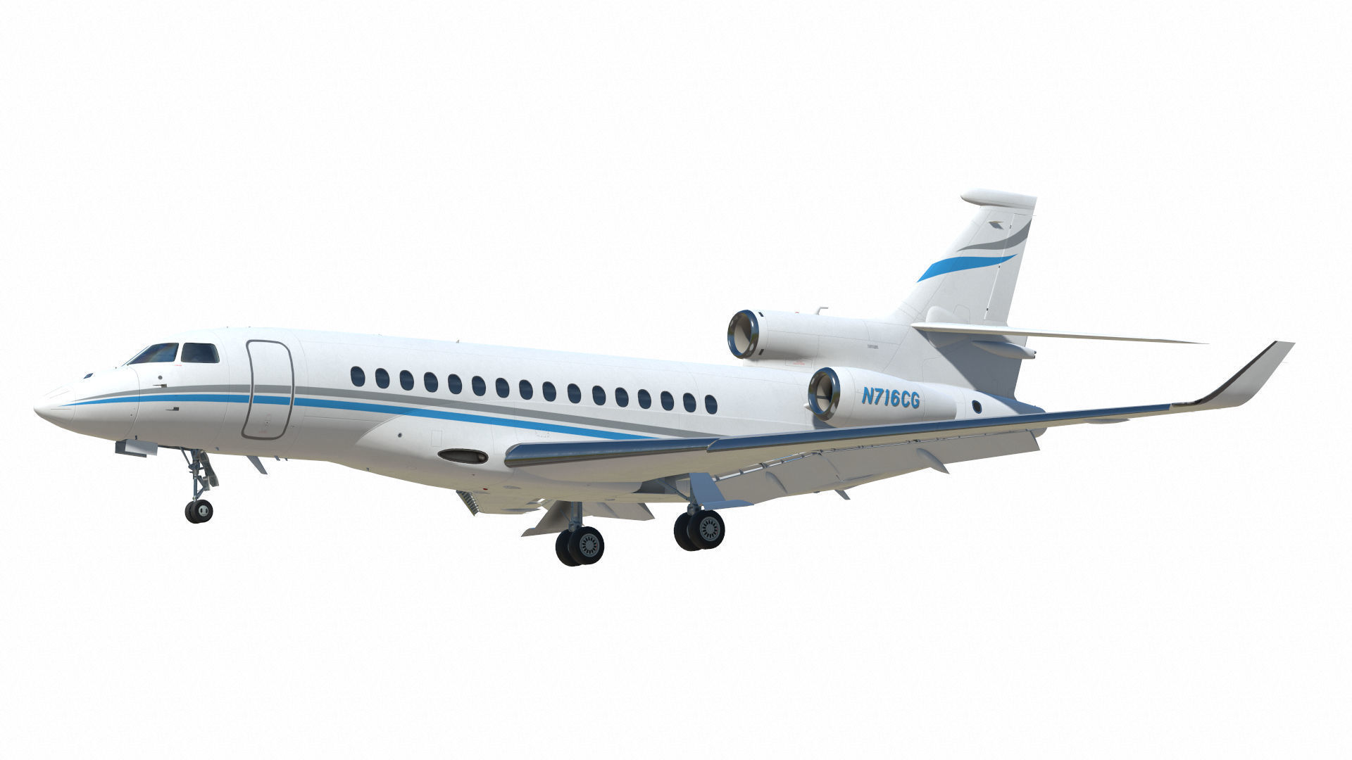Dassault Falcon 8X Low-poly 3D model_14