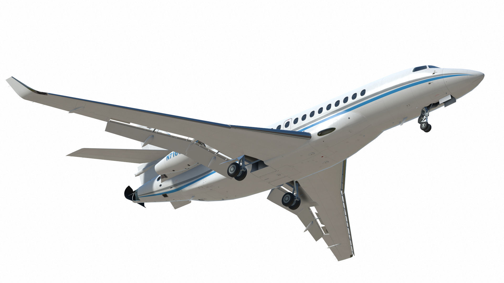 Dassault Falcon 8X Low-poly 3D model_11