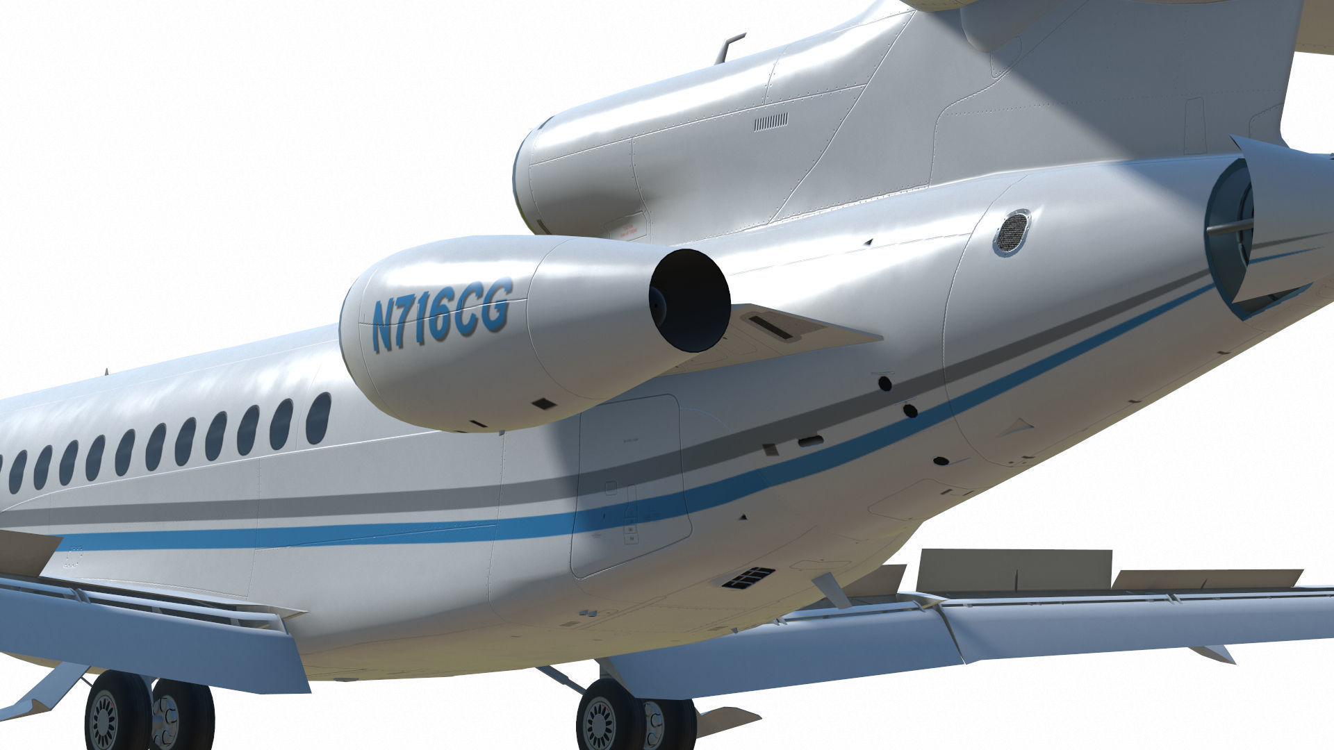 Dassault Falcon 8X Low-poly 3D model_28