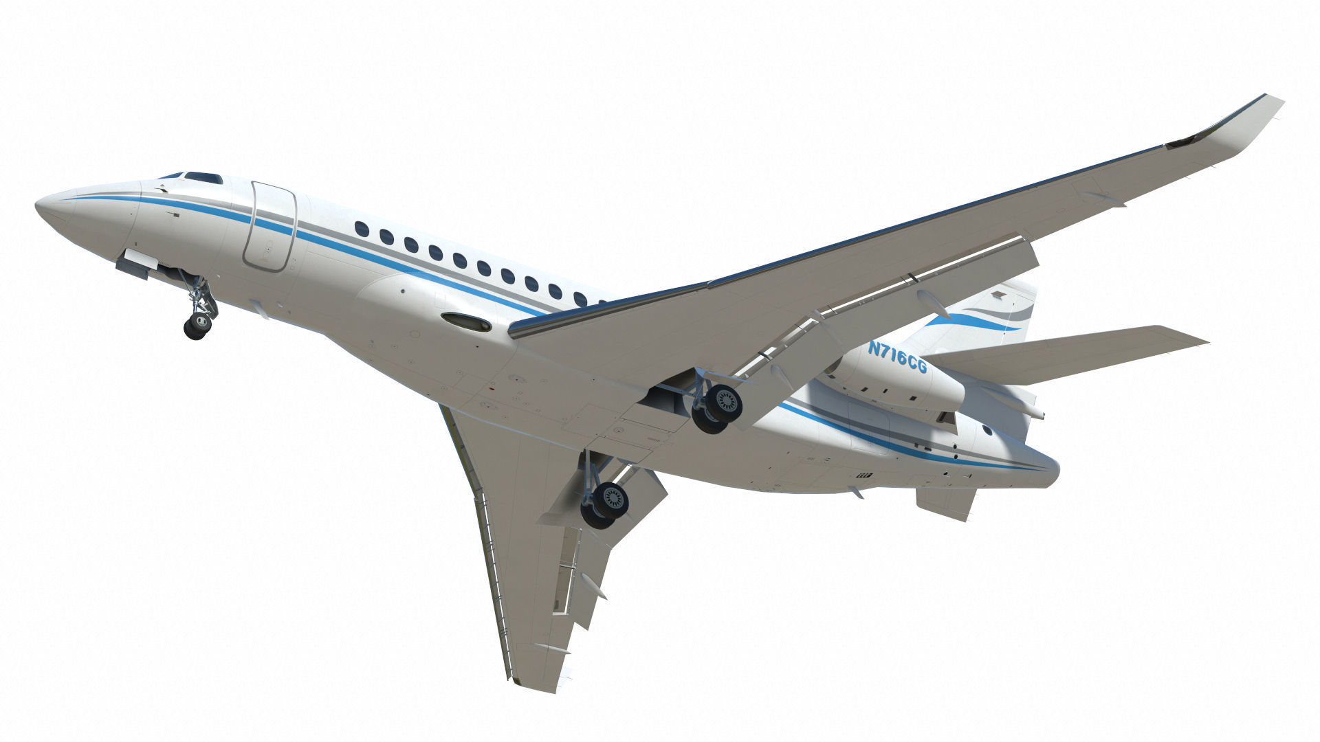 Dassault Falcon 8X Low-poly 3D model_12