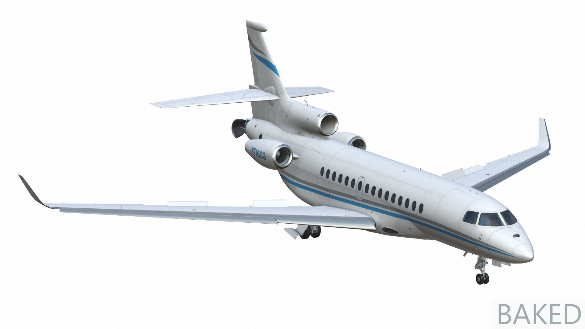 Dassault Falcon 8X Low-poly 3D model_24