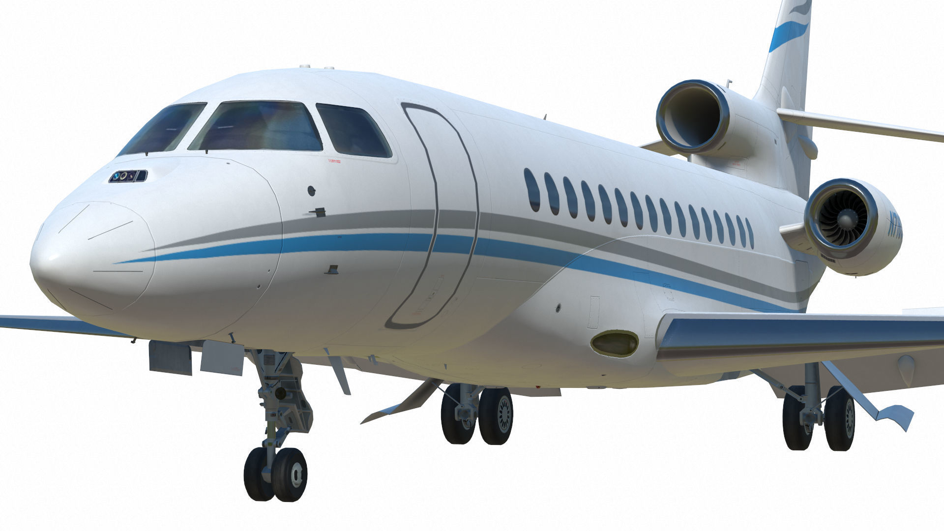 Dassault Falcon 8X Low-poly 3D model_29