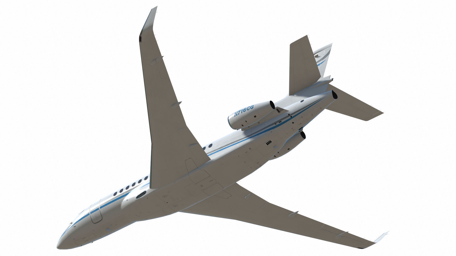 Dassault Falcon 8X Low-poly 3D model_19