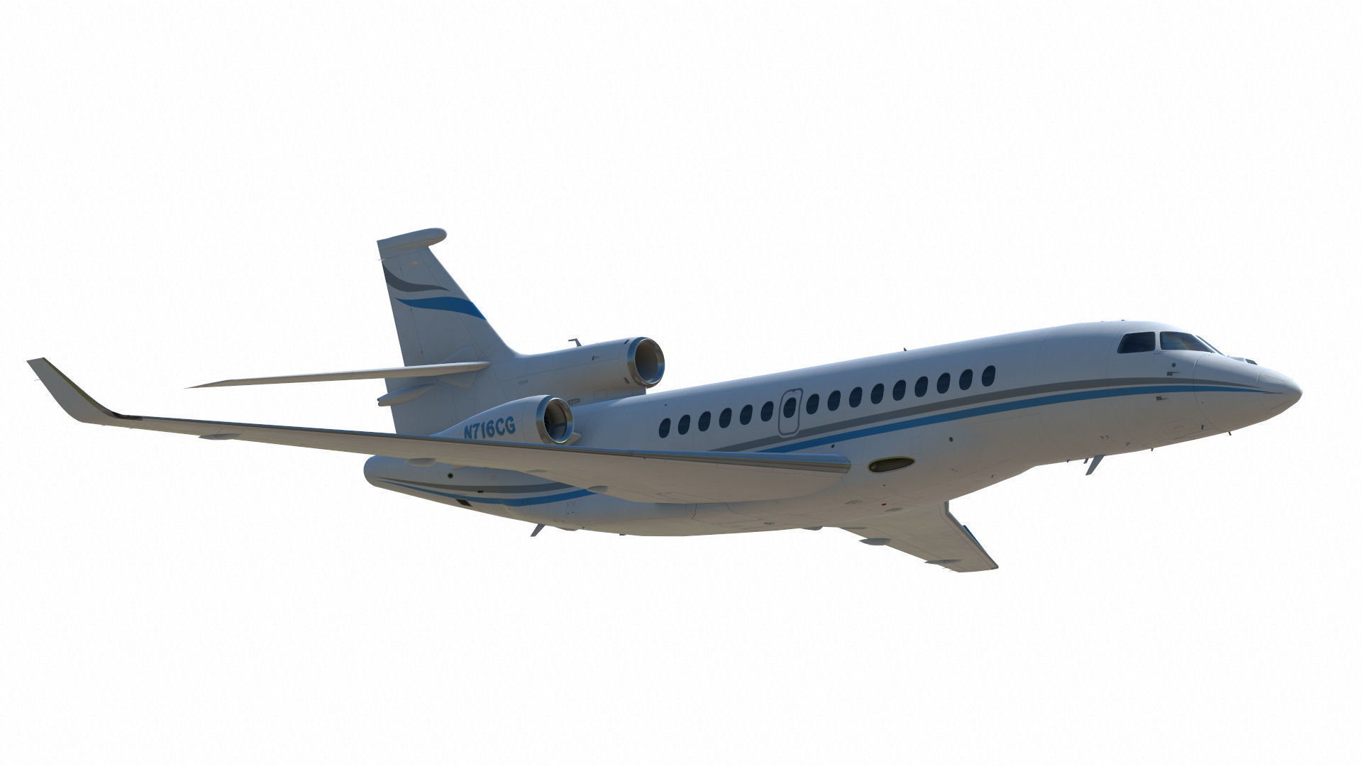 Dassault Falcon 8X Low-poly 3D model_16