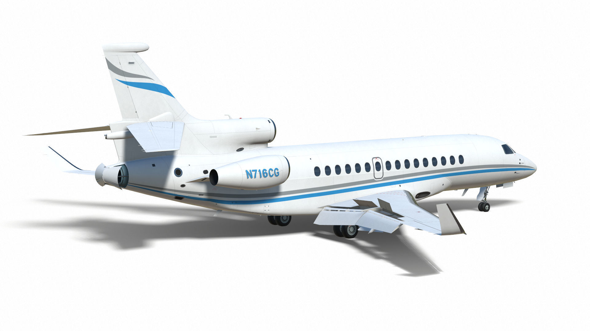 Dassault Falcon 8X Low-poly 3D model_10