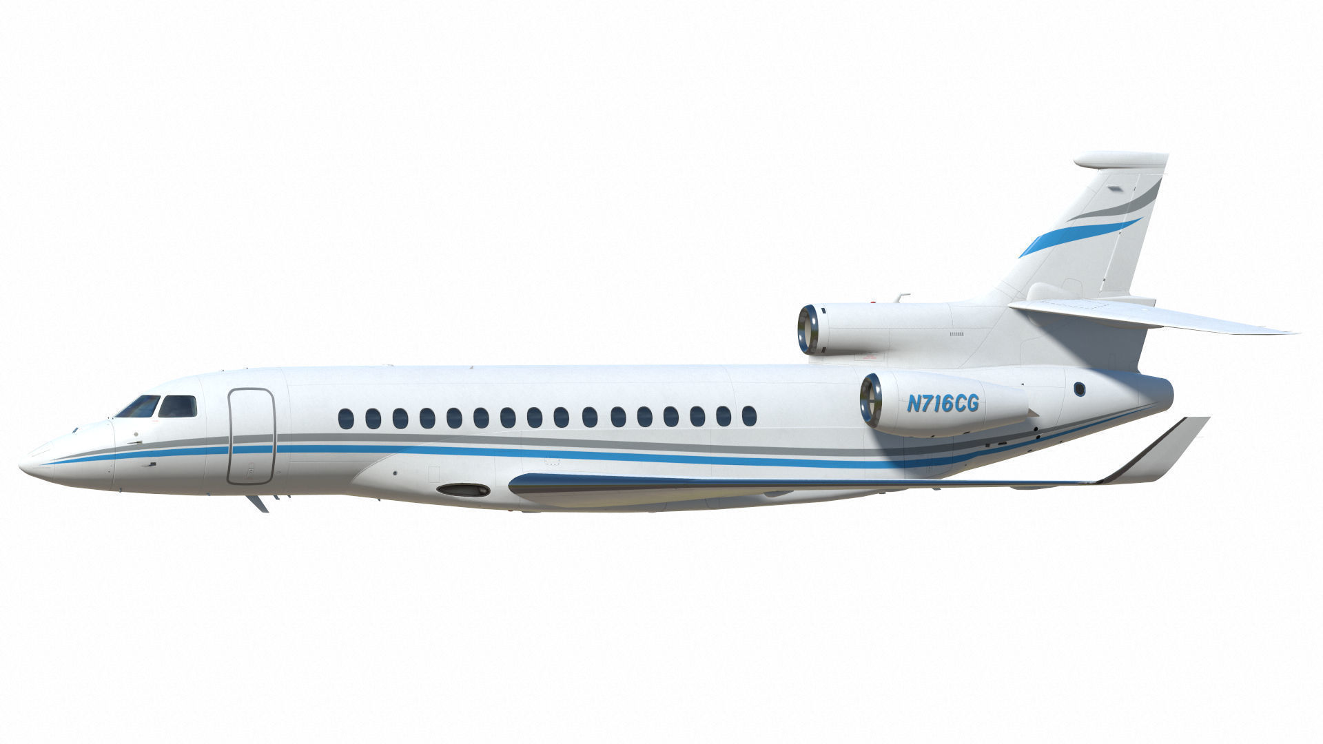 Dassault Falcon 8X Low-poly 3D model_15