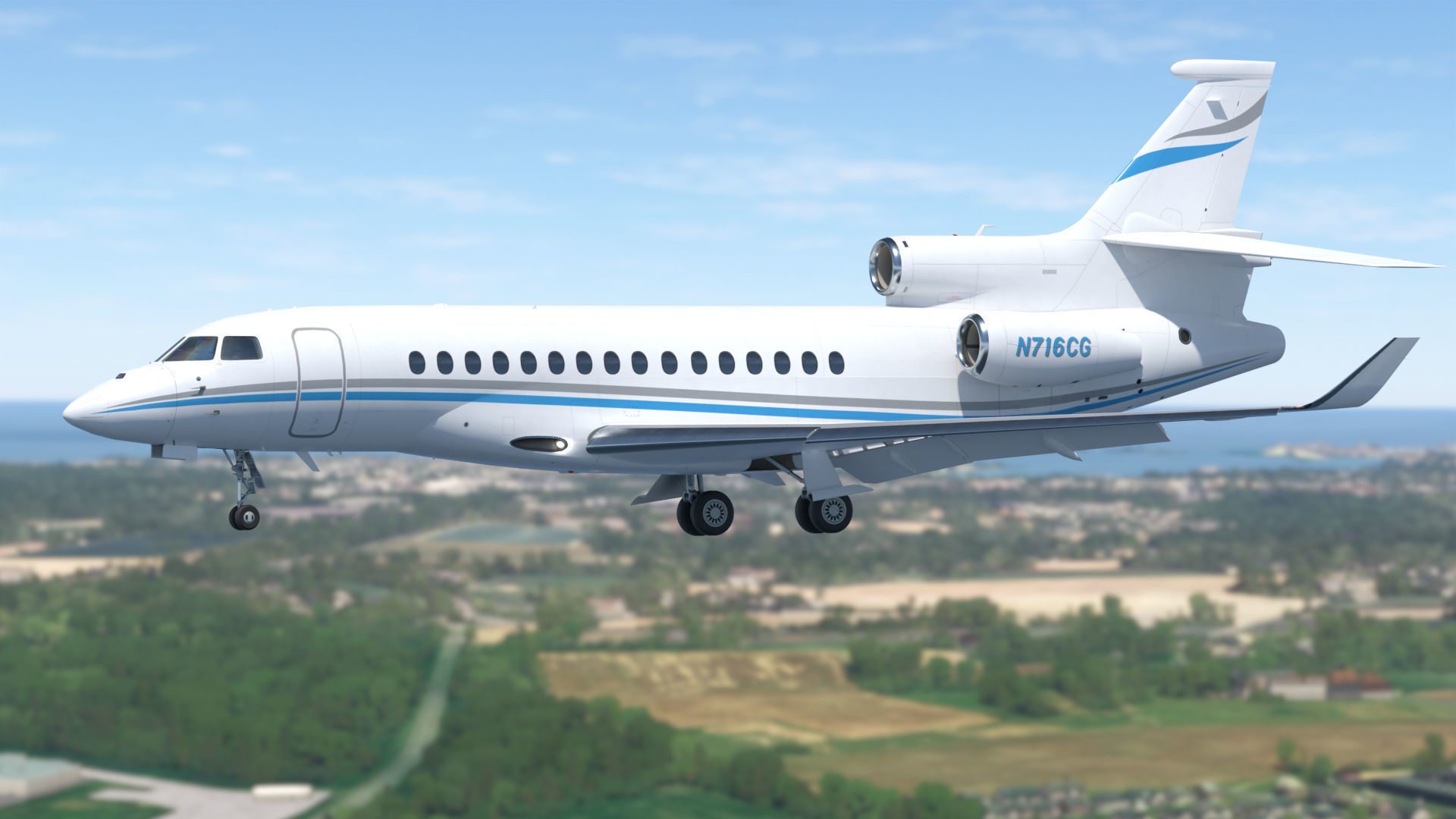 Dassault Falcon 8X Low-poly 3D model_2