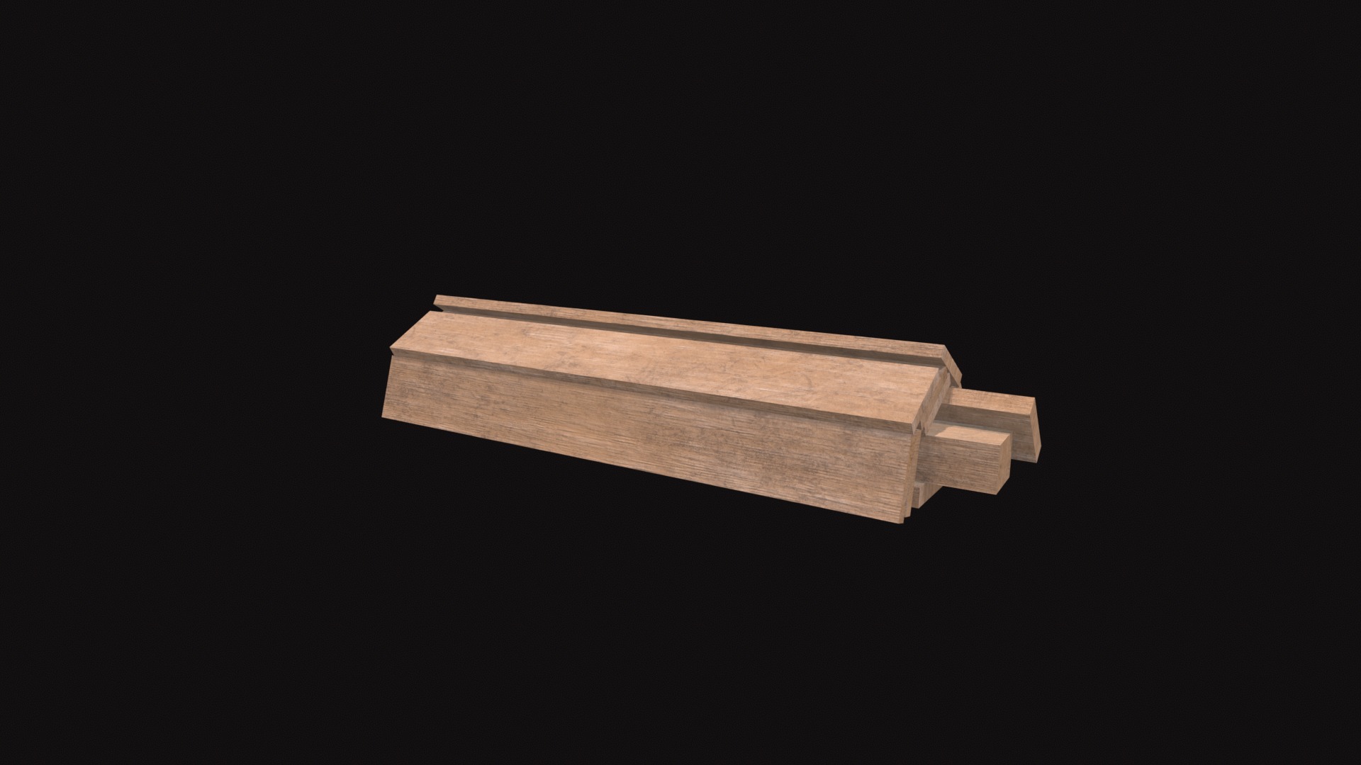 Medieval Wooden Plank Stack Low-poly 3D model_2