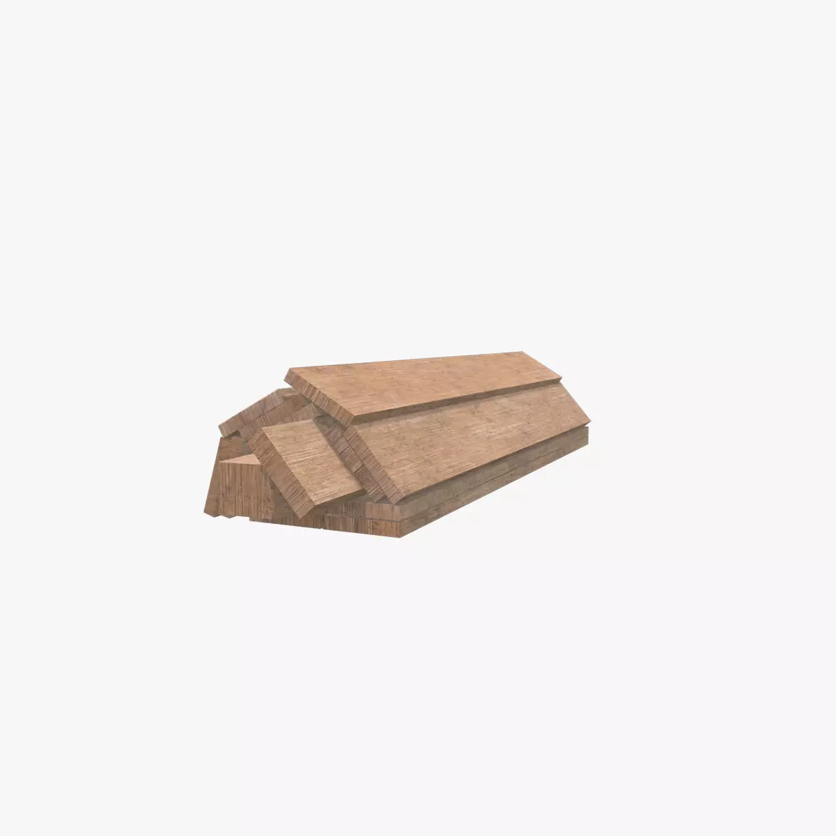 Medieval Wooden Plank Stack Low-poly 3D model_0