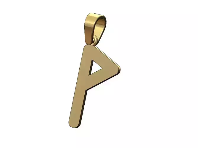 Wunjo viking runes initials alphabet pendant charm bail 3D print model