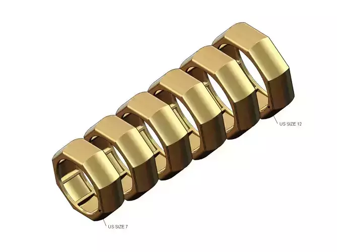 Dome 8 facetes ring US sizes 7to12