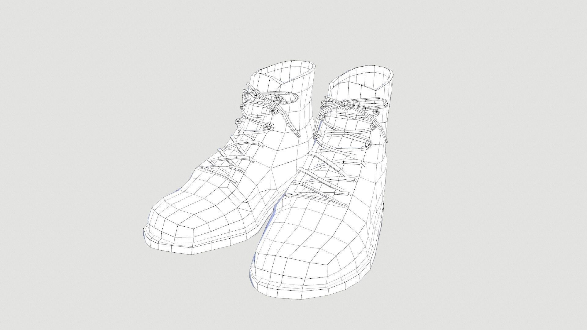 Safety Shoes Low-poly 3D model_7