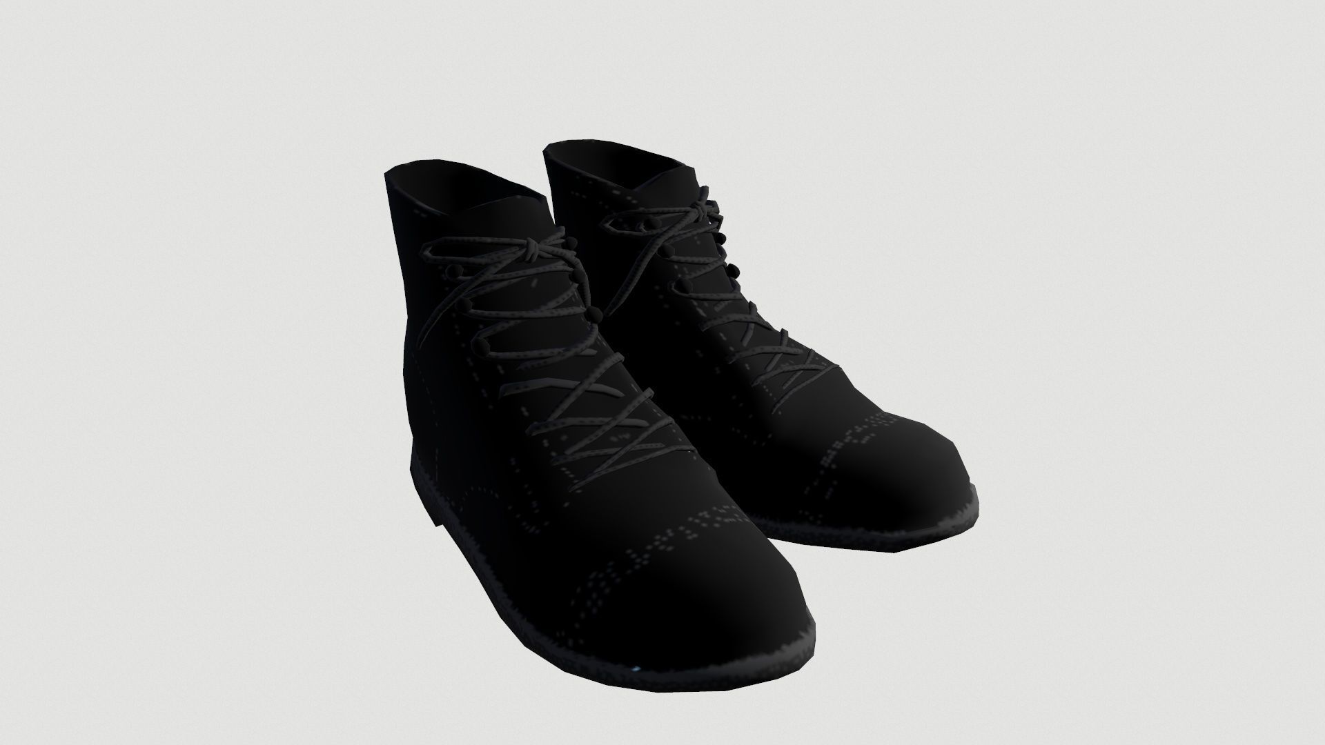 Safety Shoes Low-poly 3D model_2