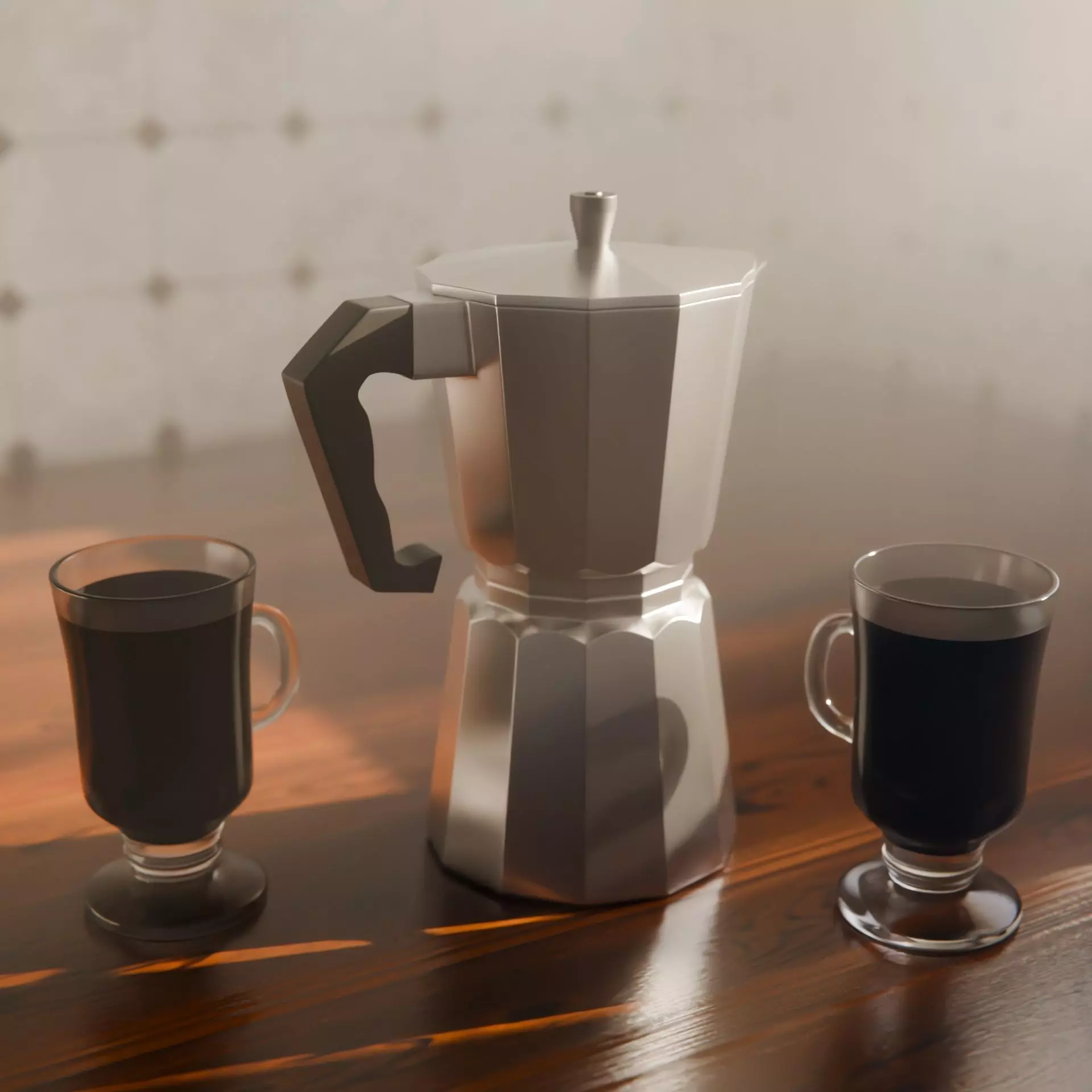 Coffee Maker Low-poly 3D model_0