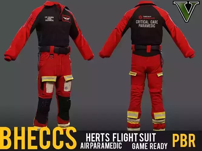 Herts Air Paramedic Flight Suit BHECCS Ambulance Crew Uniform  Low-poly 3D model