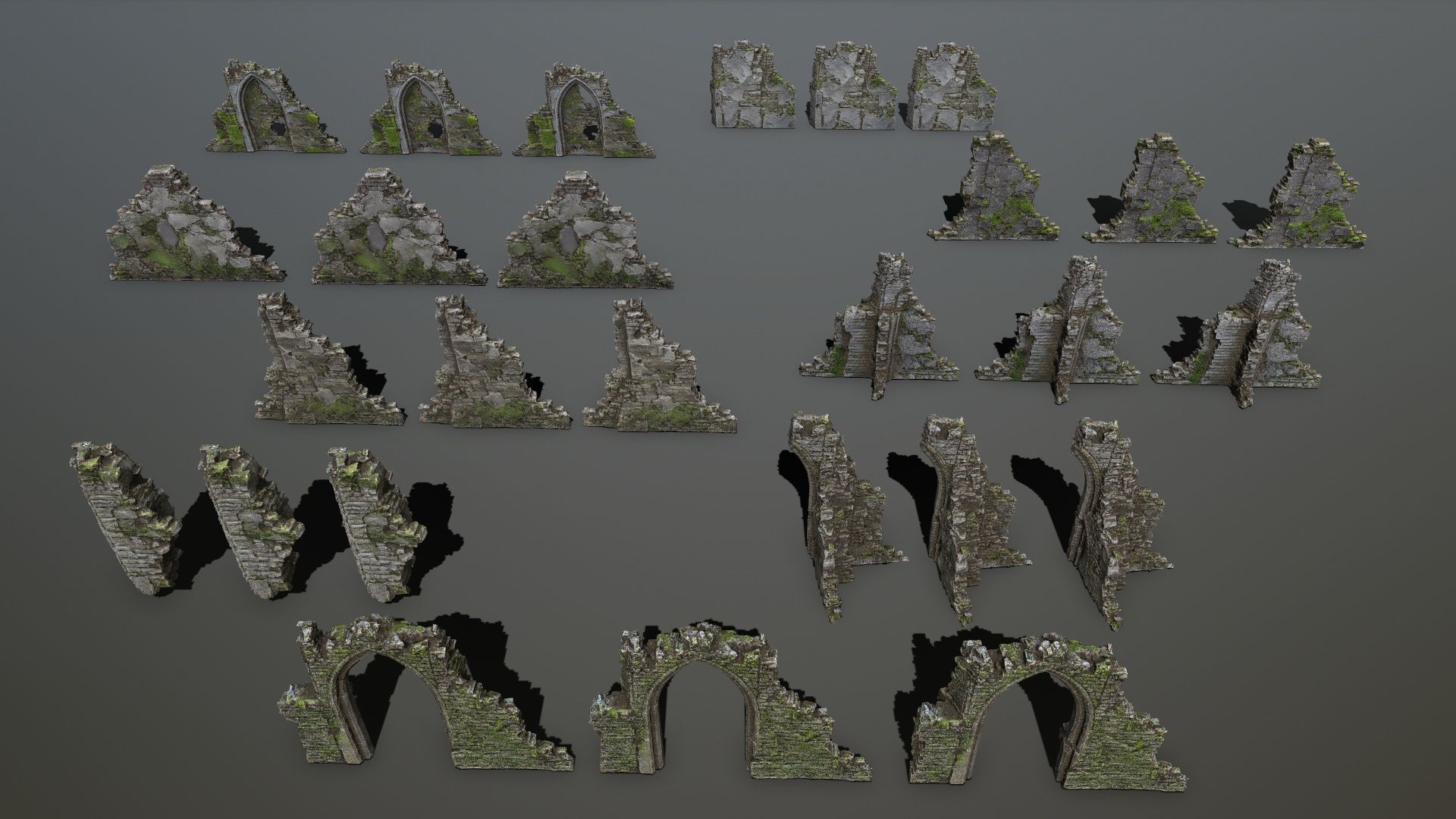 Rock  Gate Low-poly 3D model_14