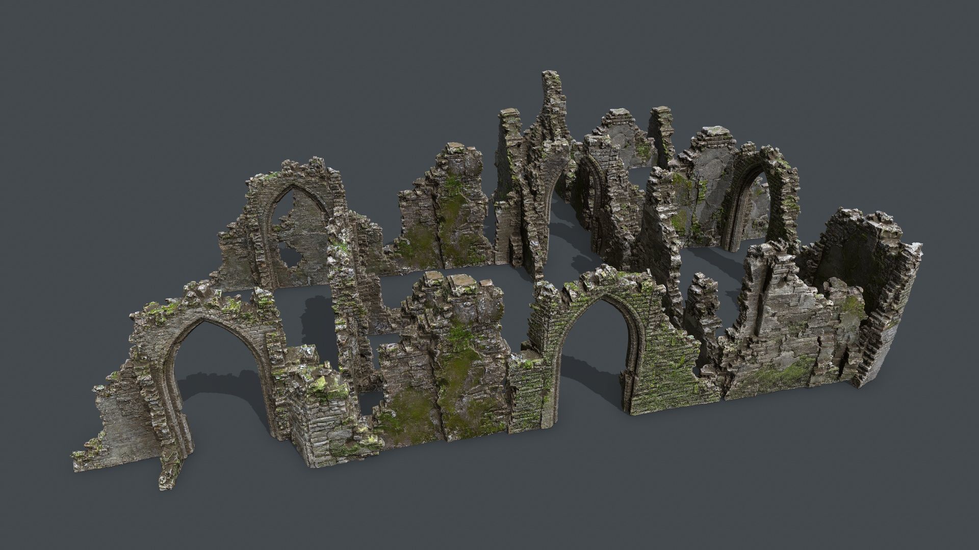 Rock  Gate Low-poly 3D model_2