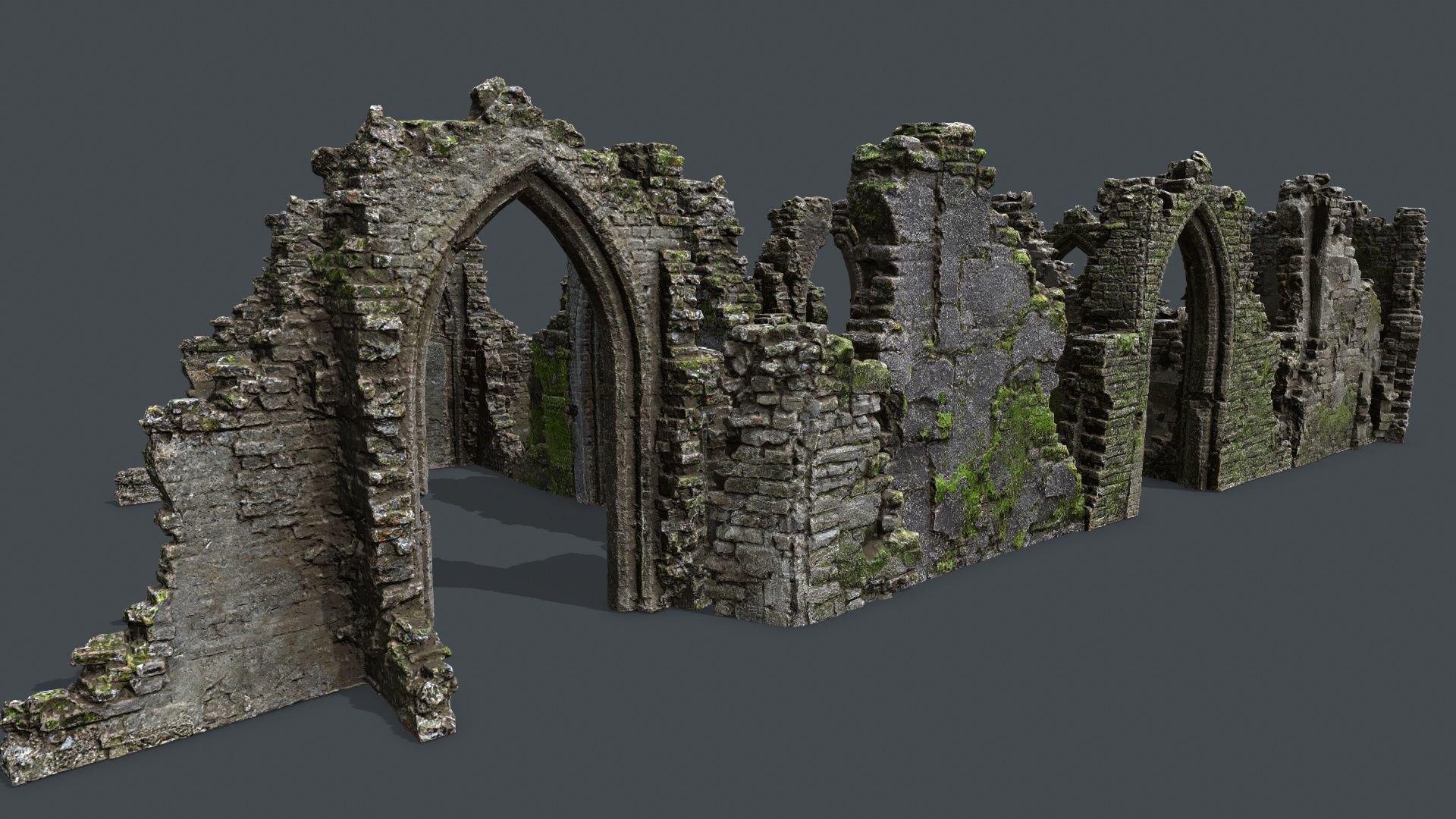 Rock  Gate Low-poly 3D model_3