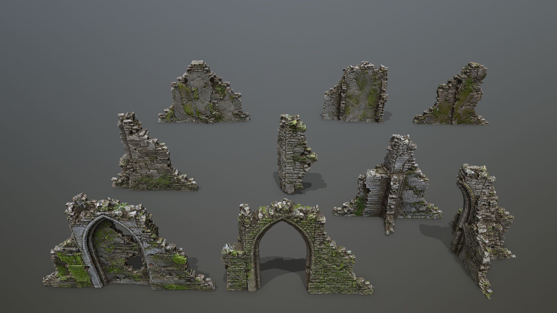Rock  Gate Low-poly 3D model_1