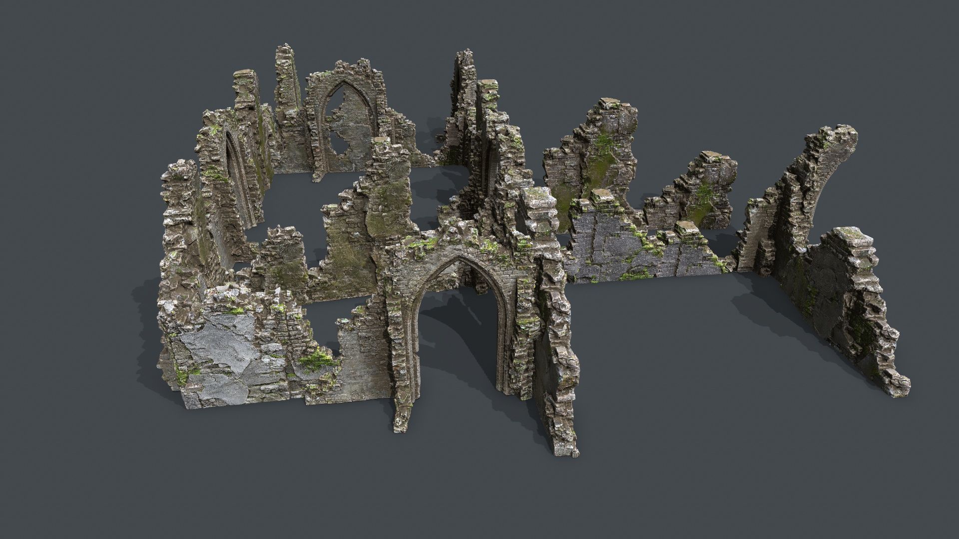 Rock  Gate Low-poly 3D model_4