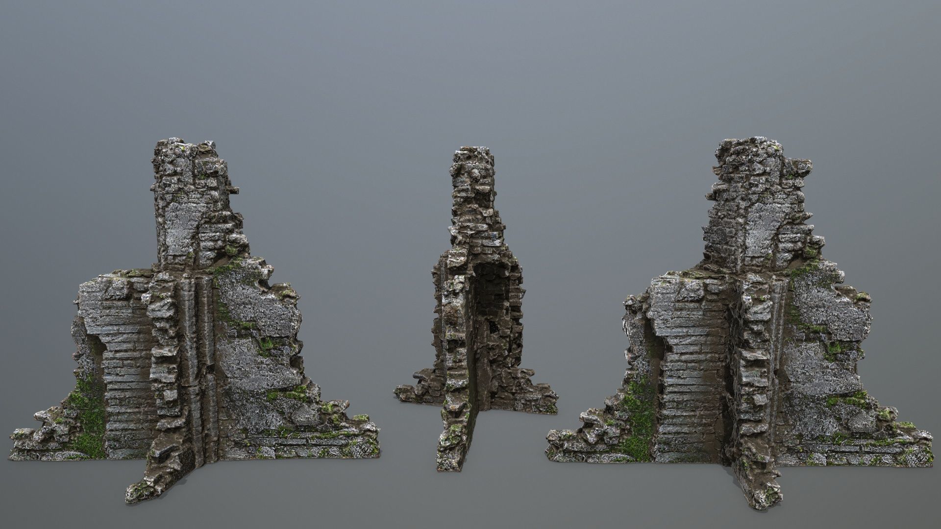 Rock  Gate Low-poly 3D model_9